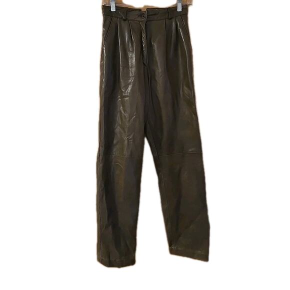 Leather Pants 30x30 Indulgence Brand Vintage Size 8 Buttery Soft Brown - Picture 1 of 6